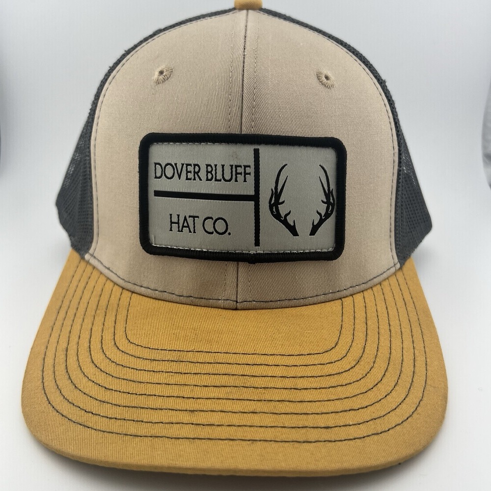 Dover Bluff Hat Co. Adjustable Ball Cap Mesh Yellow Beige Gray One Size